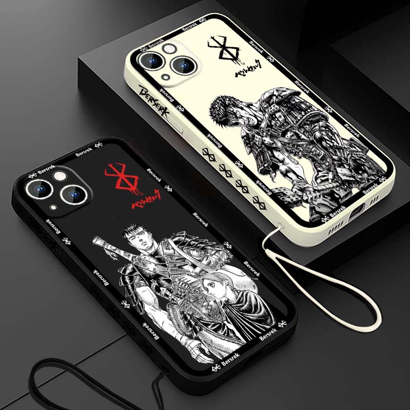 Apple Iphone 15 Pro Max - جراب هاتف سائل بتصميم أنمي ياباني