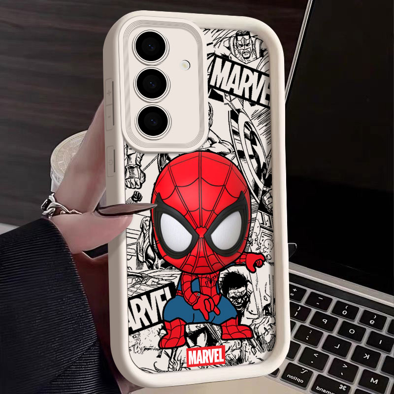 Phone Cases Samsung S25 Fe - غطاء هاتف سيليكون لطيف بتصميم سبايدرمان