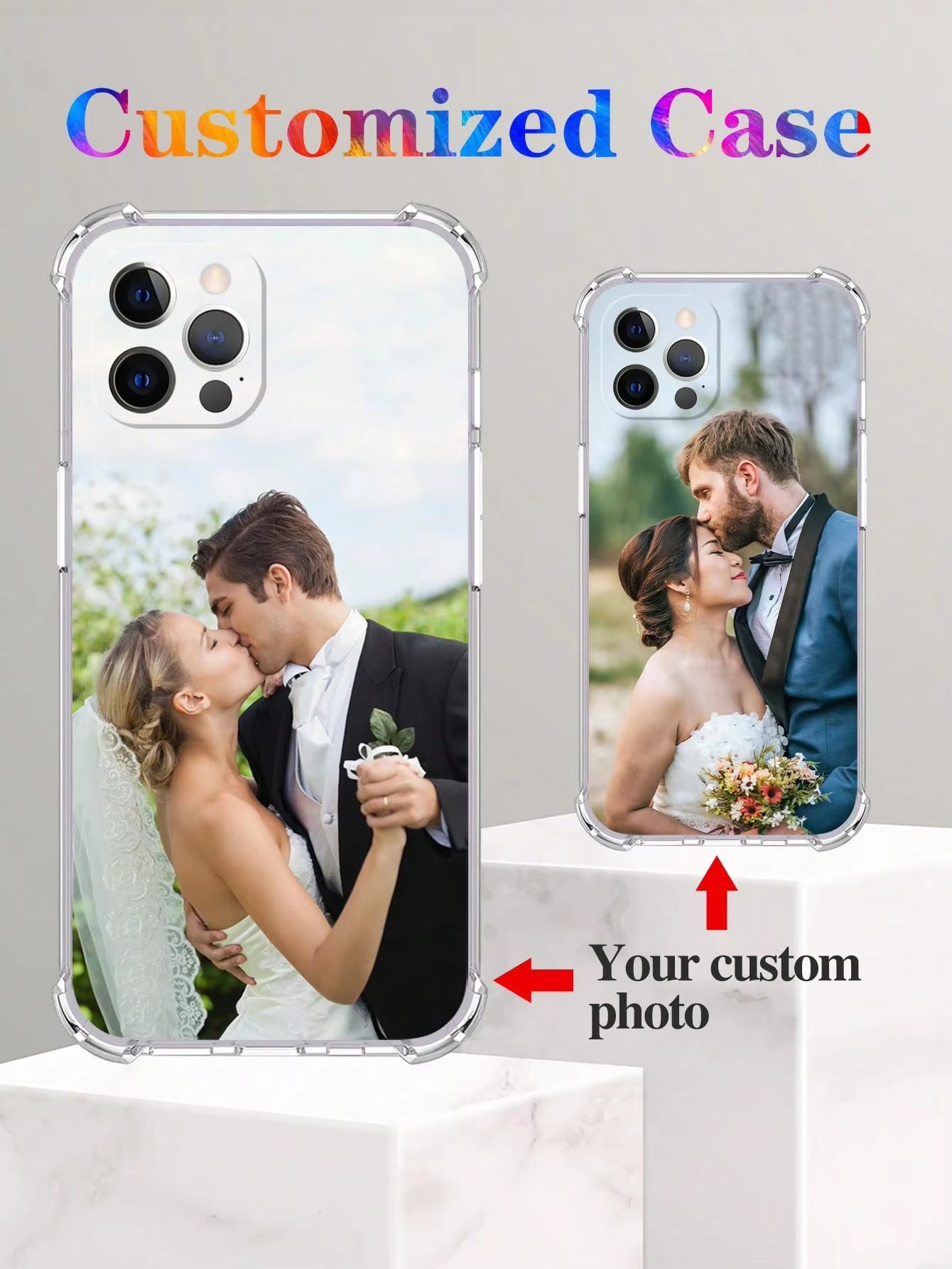 Phone Cases Custom - غطاء شفاف مقاوم للصدمات لهواتف آيفون