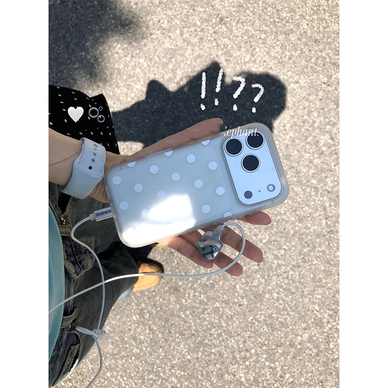Phone Cases Polka Dot - جراب هاتف شفاف غير لامع بنقاط