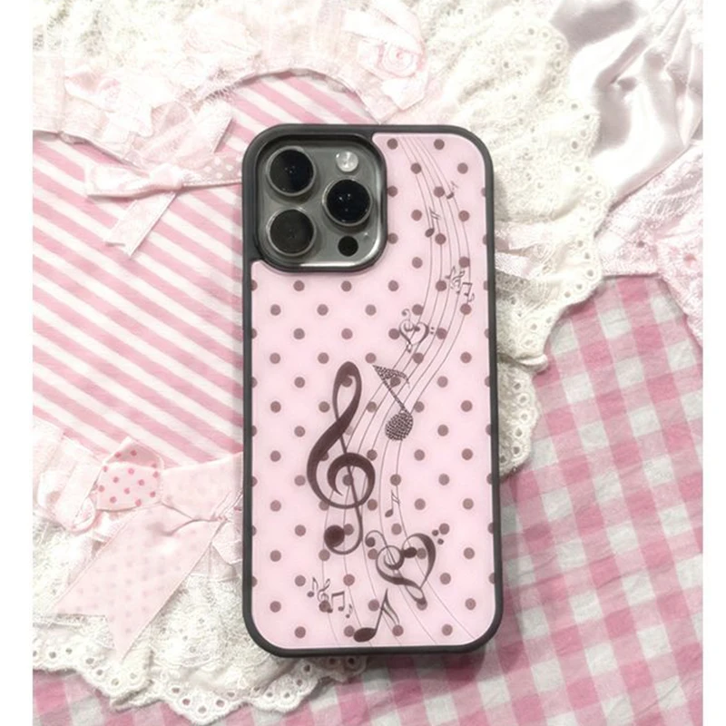 Phone Cases Polka Dot - غطاء هاتف كوري بنمط النقاط الوردية