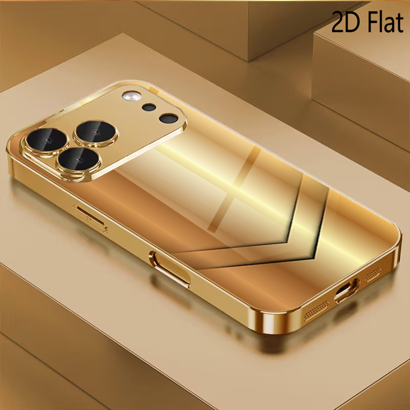 Phone Cases That Cover The Camera - تصميم زجاج مقوى مطبوع بنقشة مذهبة