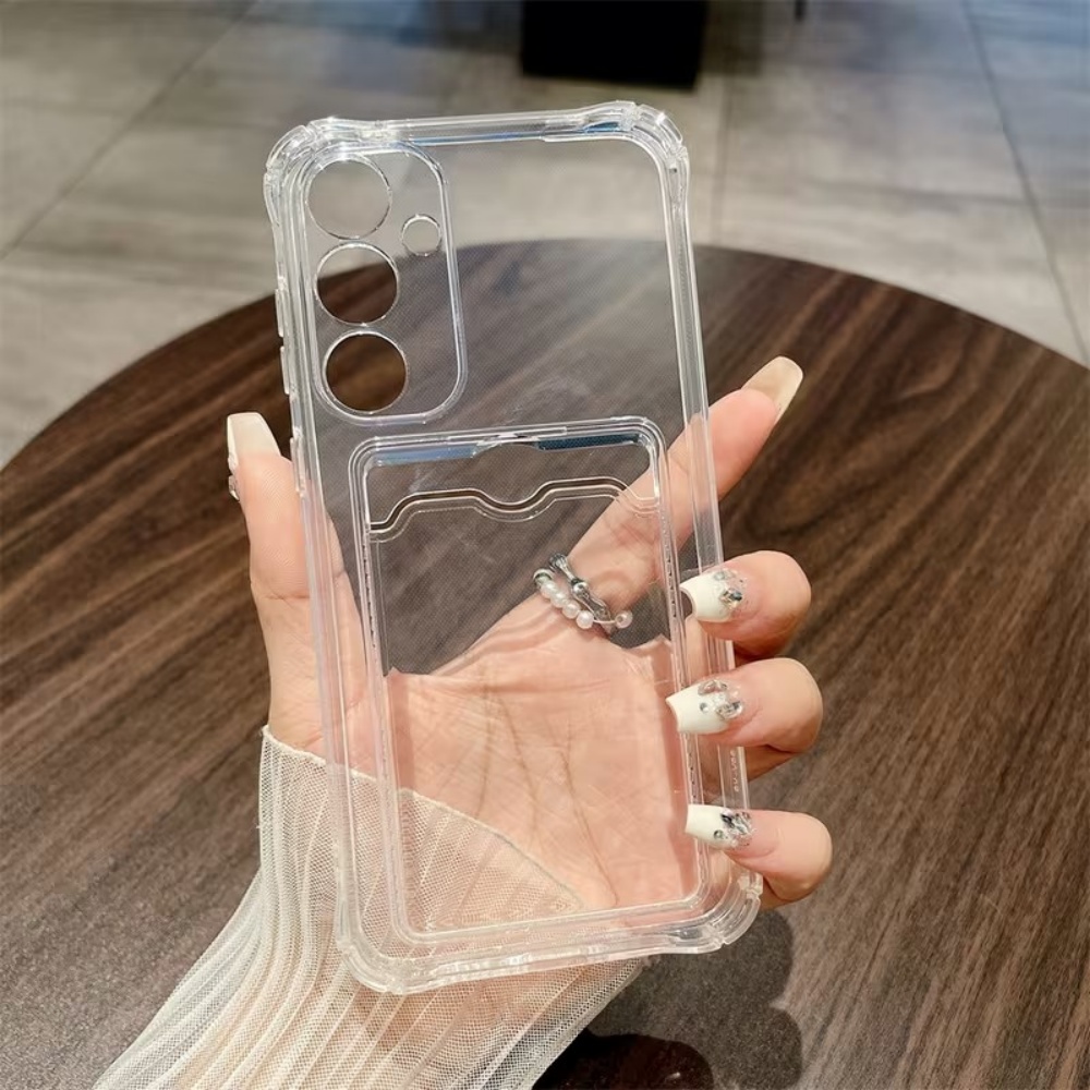 Phone Cases That Hold Cards - غطاء هاتف فاخر شفاف مع حامل