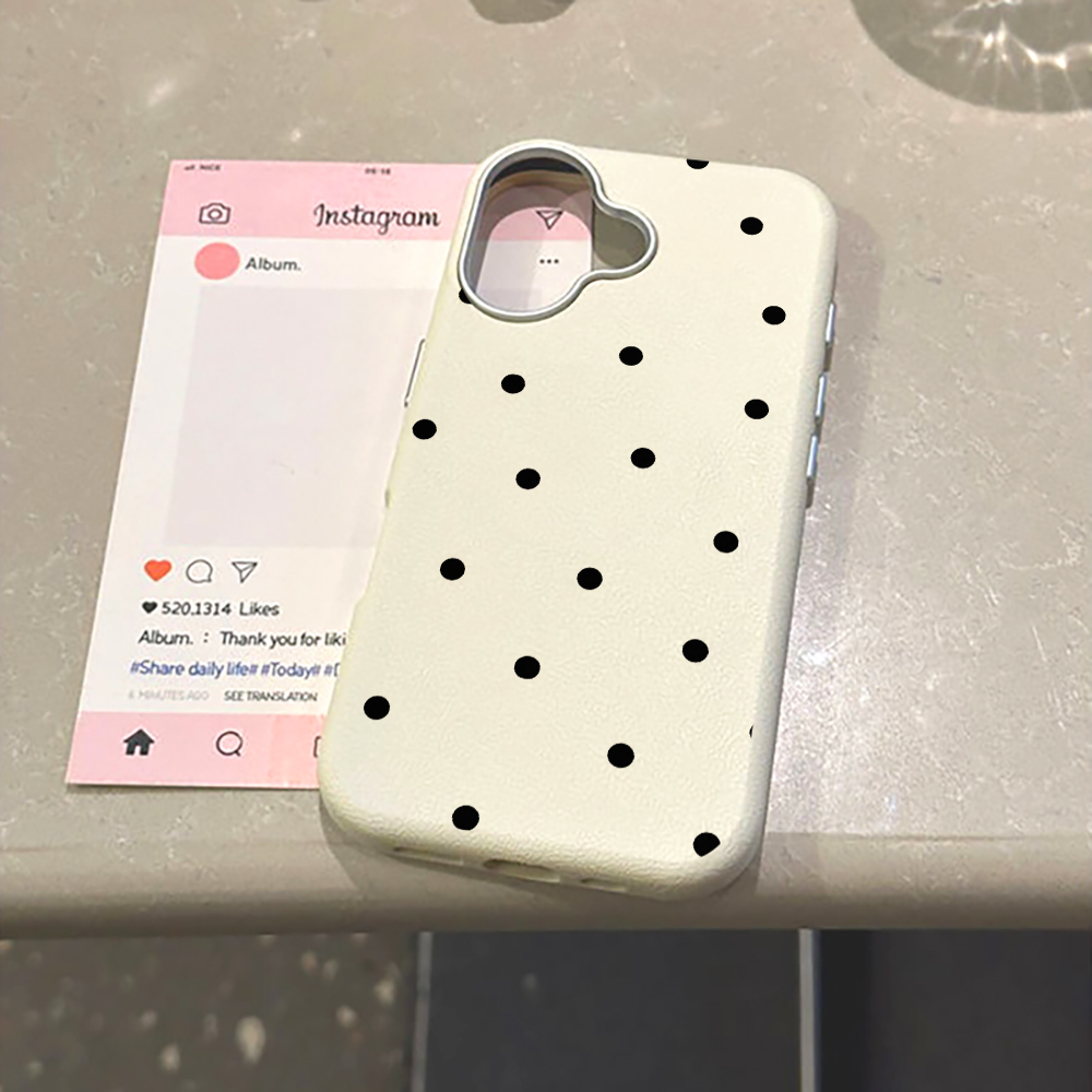 Phone Cases Polka Dot - غطاء هاتف بتصميم بسيط أسود منقط