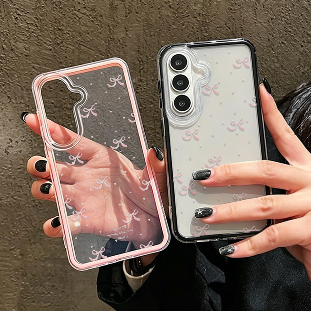 Phone Cases That Cover The Camera - غطاء هاتف ناعم بتصميم فيونكة وردية