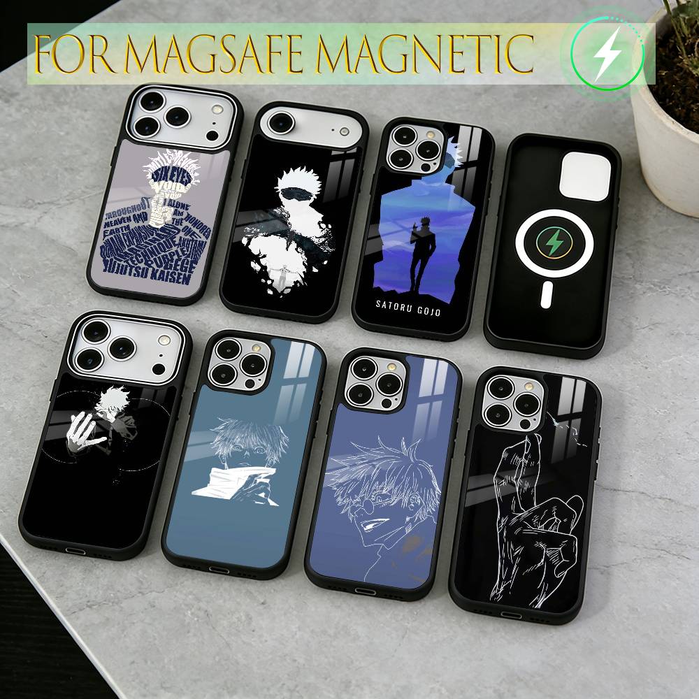 Phone Cases Jujutsu Kaisen - جراب هاتف أسود بتصميم ساتورو غوجو