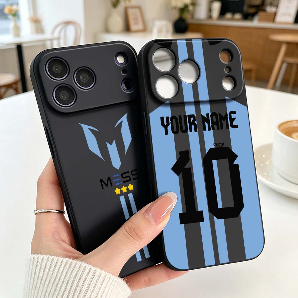 Phone Cases Jersey - جراب هاتف أسود ناعم بتصميم قميص