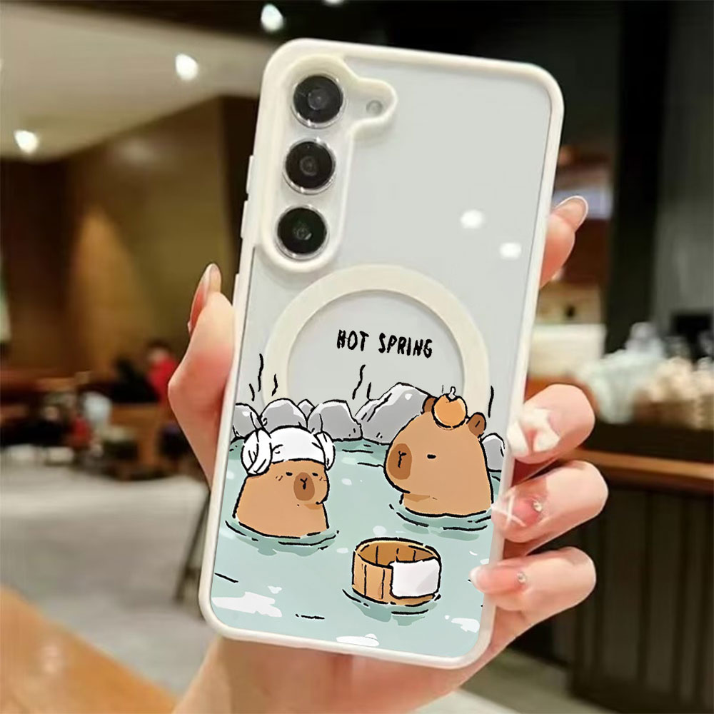 Phone Cases Samsung S25 Fe - غطاء هاتف مغناطيسي شفاف ملون لسامسونج