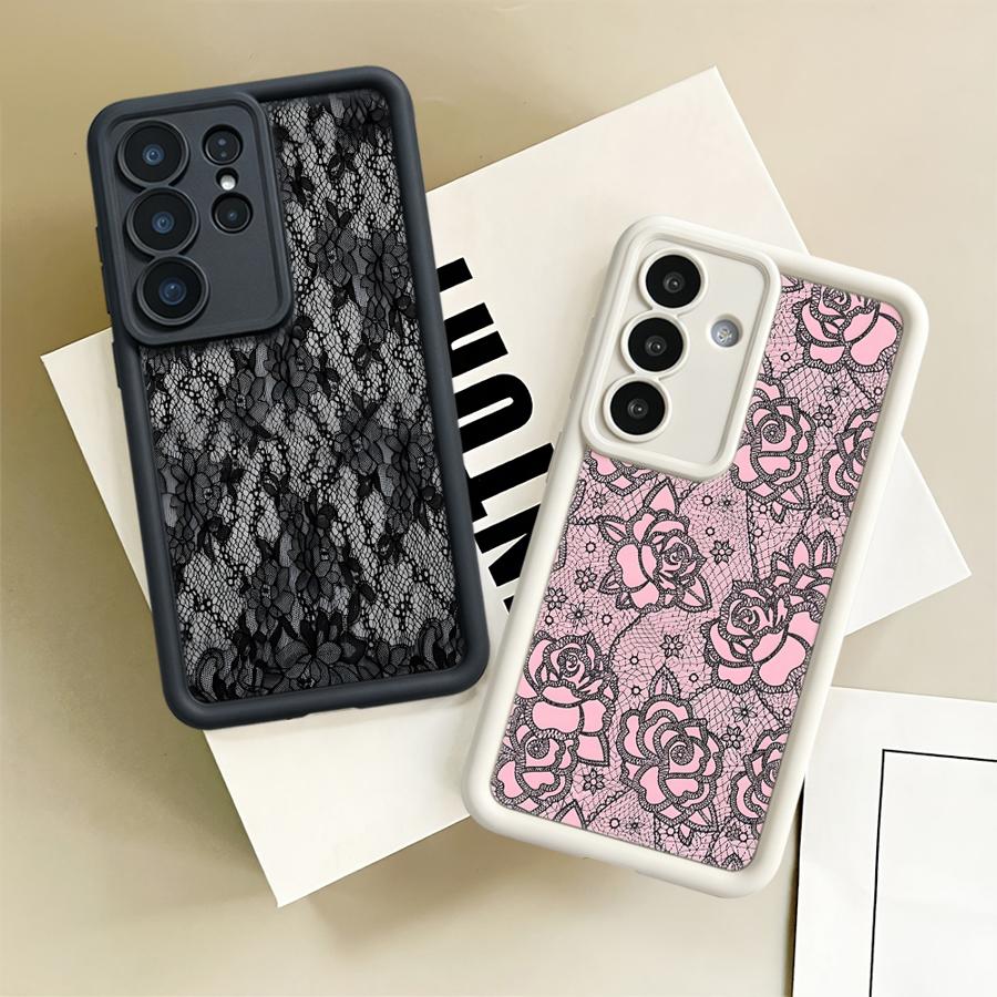 Phone Cases Samsung S25 Fe - غطاء هاتف بنمط دانتيل إبداعي لسامسونج