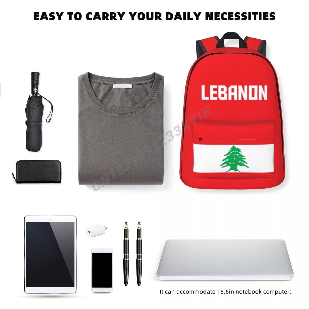 حقيبة ظهر للجنسين بعلم لبنان 1 - مراجعة Phone Cases Lebanon وسعره
