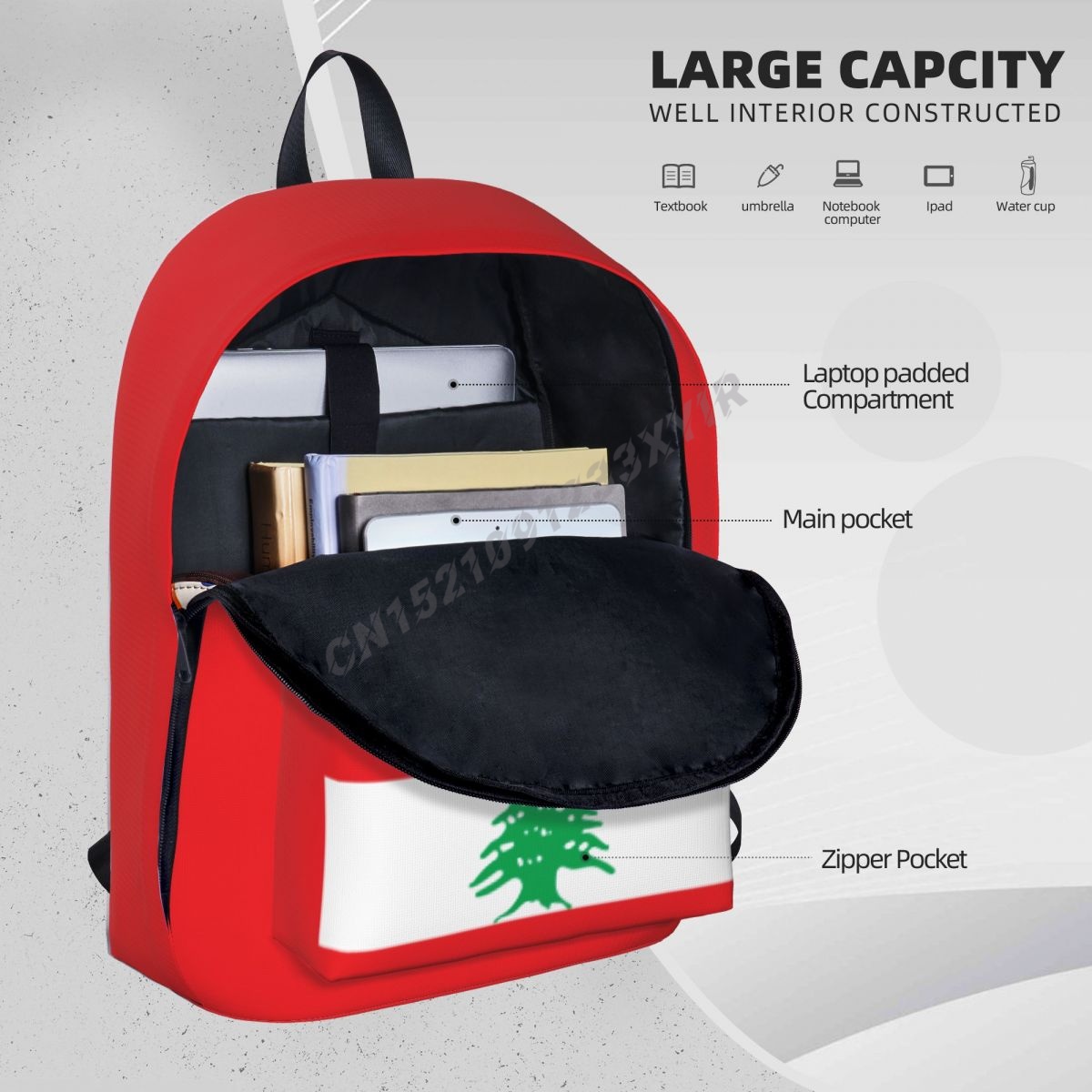 حقيبة ظهر للجنسين بعلم لبنان 1 - مراجعة Phone Cases Lebanon وسعره