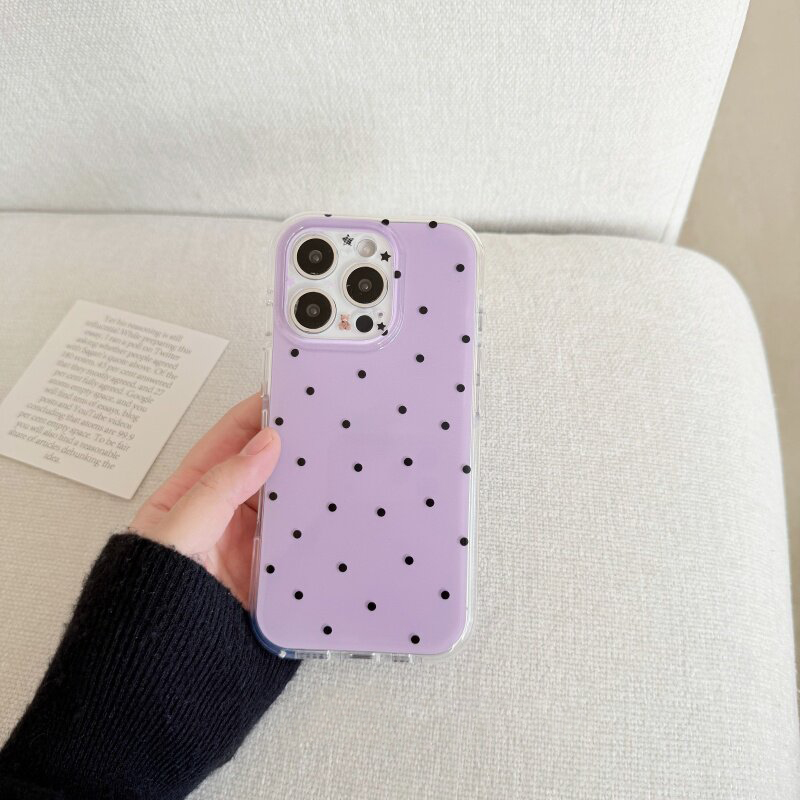 جراب هاتف كوري أبيض وأرجواني ب - مراجعة Phone Cases Polka Dot وسعره