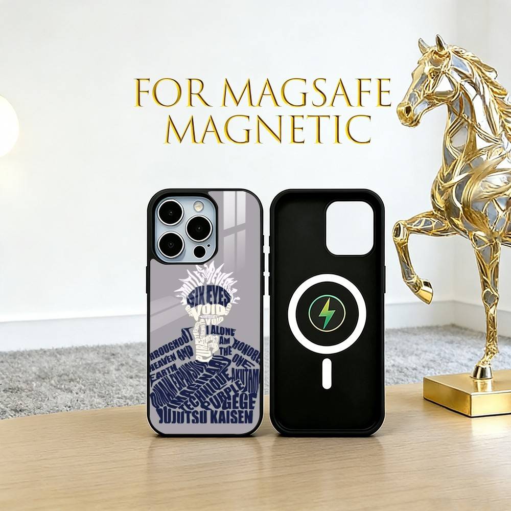 جراب هاتف أسود بتصميم ساتورو غ - مراجعة Phone Cases Jujutsu Kaisen وسعره