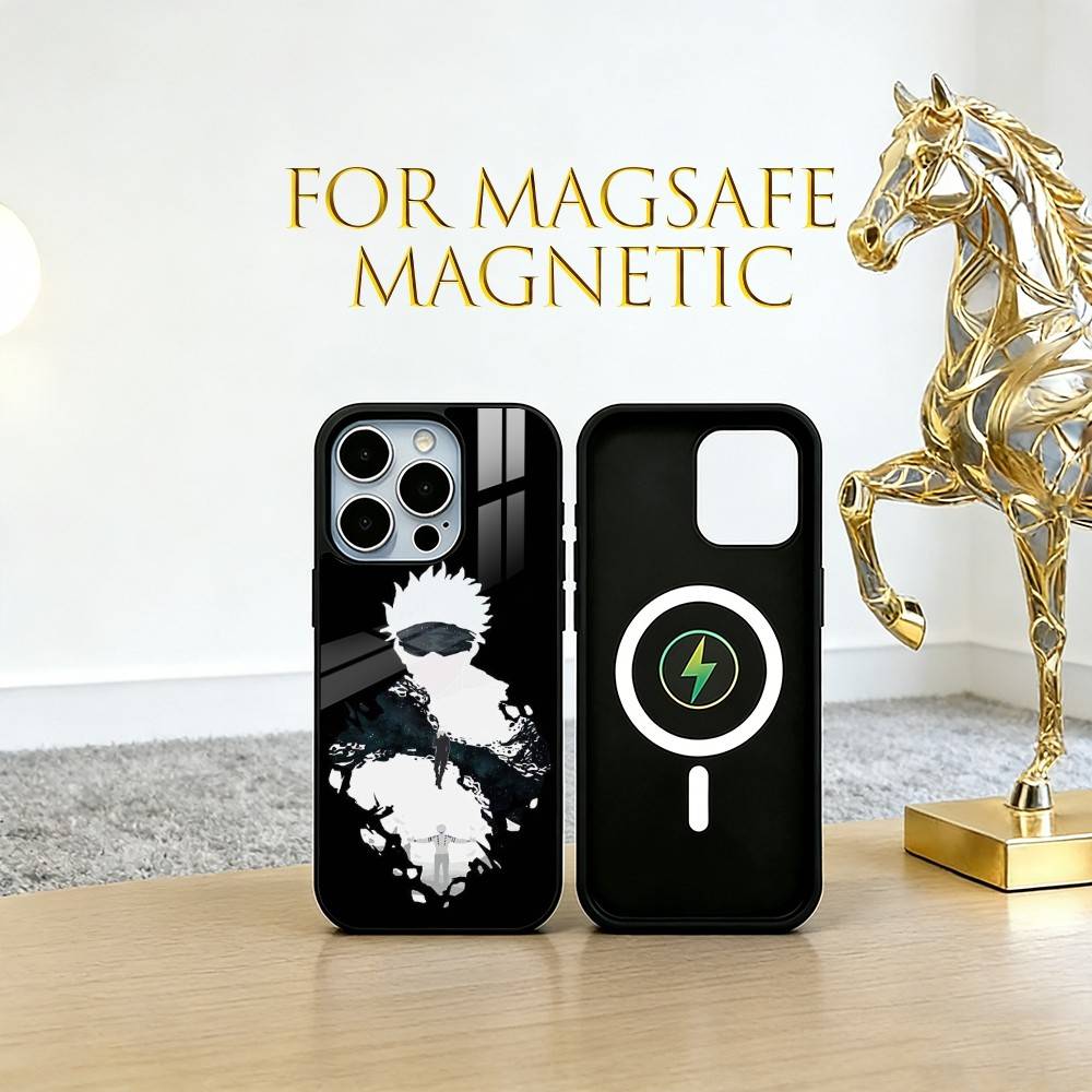 جراب هاتف أسود بتصميم ساتورو غ - مراجعة Phone Cases Jujutsu Kaisen وسعره