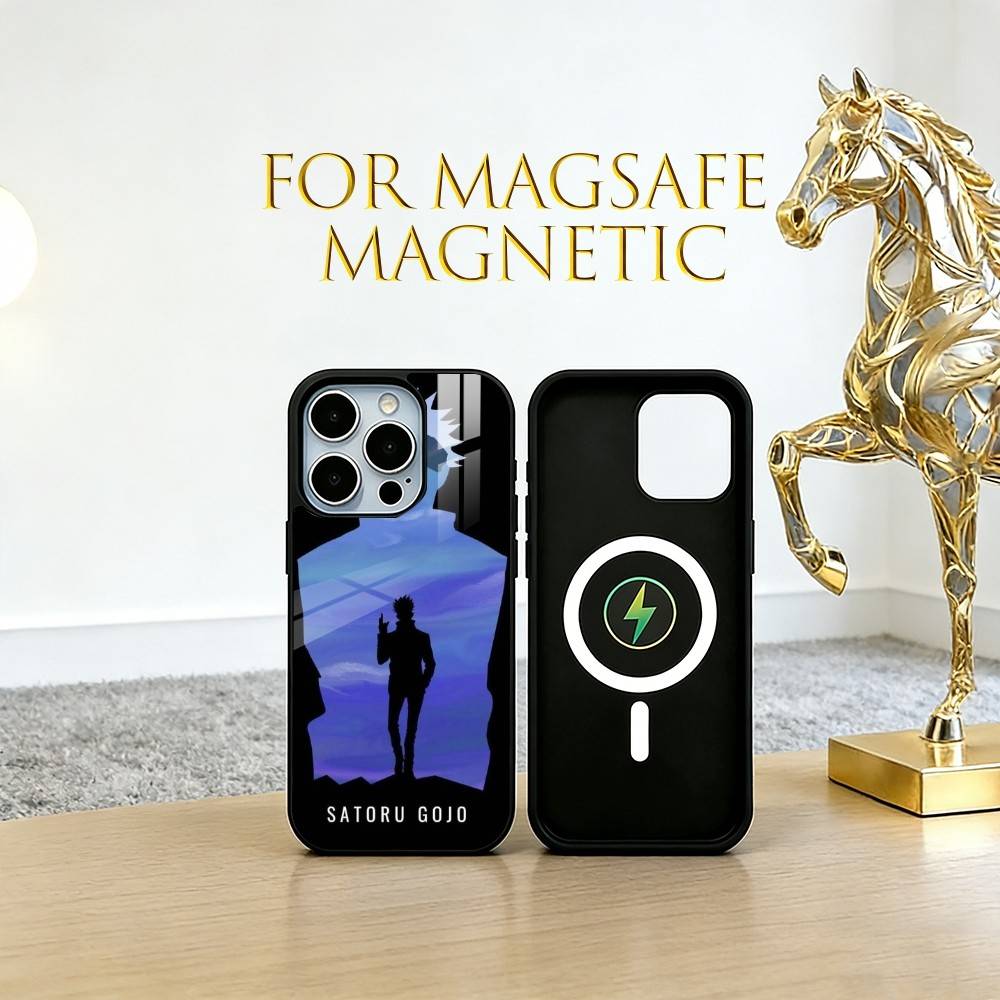 جراب هاتف أسود بتصميم ساتورو غ - مراجعة Phone Cases Jujutsu Kaisen وسعره